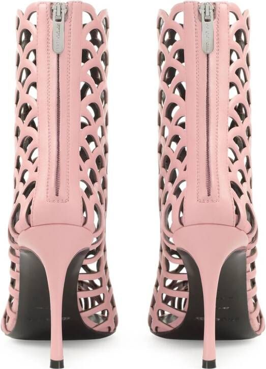 Sergio Rossi SR Mermaid 90mm perforated ankle boots Pink