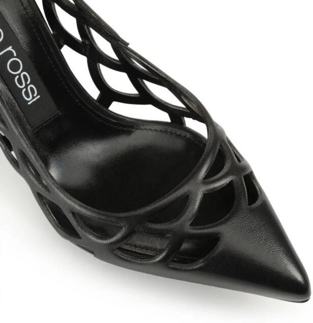 Sergio Rossi SR Mermaid cut-out leather pumps Black