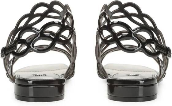 Sergio Rossi sr Mermaid leather sandals Black