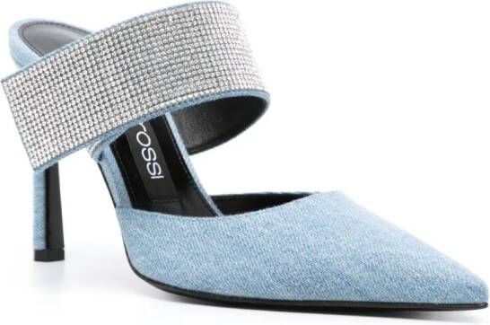 Sergio Rossi Sr Paris 100mm denim mules Blue