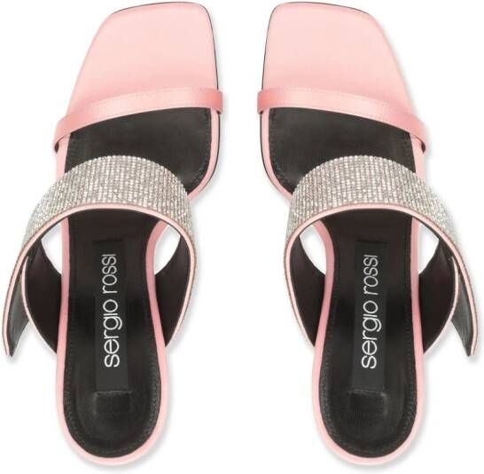 Sergio Rossi sr Paris 95mm rhinestone-embellished leather sandals Pink
