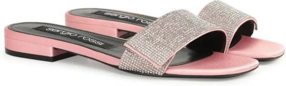 Sergio Rossi SR Paris crystal-embellished mules Pink