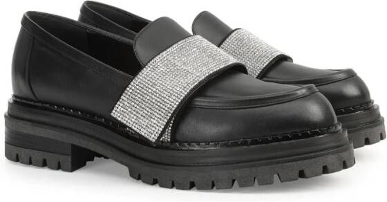 Sergio Rossi Sr Paris rhinestone-embellished loafers Black