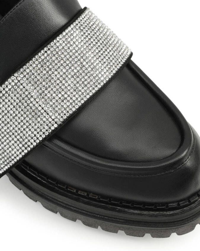 Sergio Rossi Sr Paris rhinestone-embellished loafers Black
