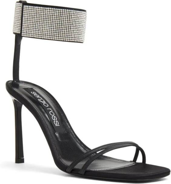 Sergio Rossi SR Paris rhinestone-embellished sandals Black
