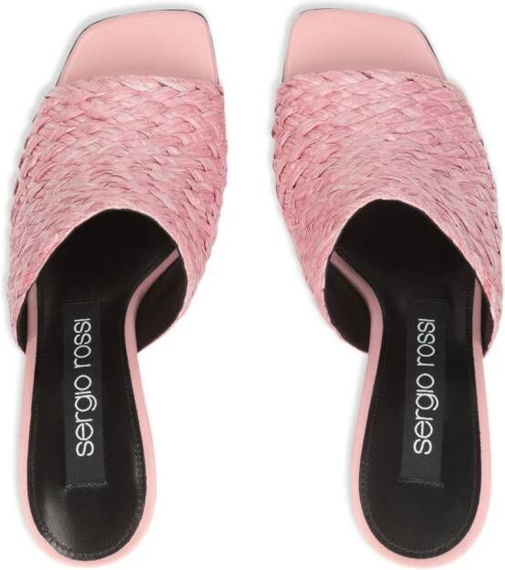 Sergio Rossi sr Seville raffia mules Pink