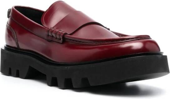 Sergio Rossi Sr Signature penny loafers Red