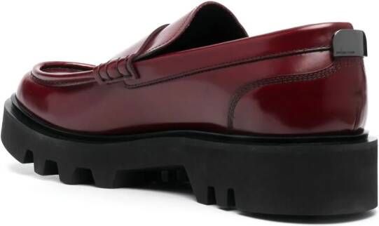 Sergio Rossi Sr Signature penny loafers Red