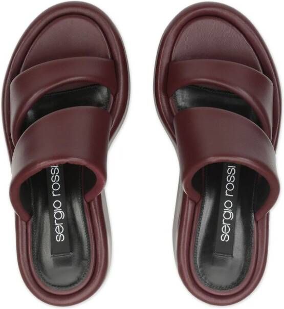 Sergio Rossi sr Spongy platform leather sandals Red