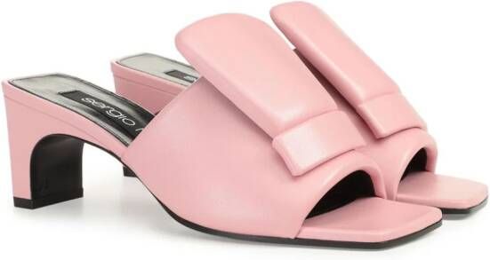 Sergio Rossi SR1 60mm leather mules Pink