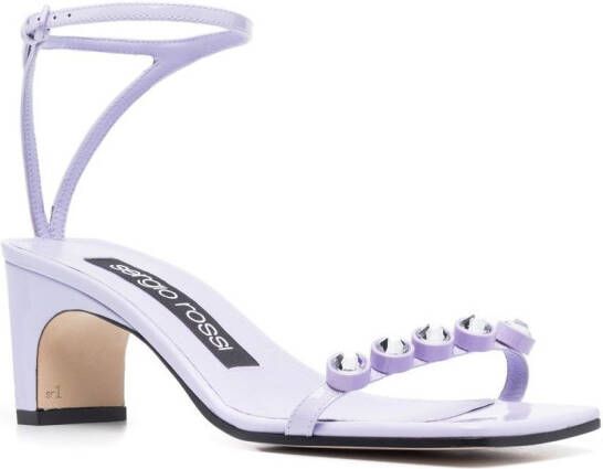 Sergio Rossi SR1 crystal-embellished 70mm sandals Purple