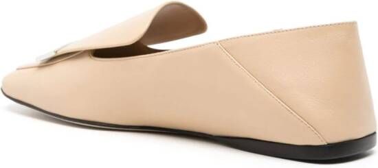 Sergio Rossi SR1 leather ballerina shoes Neutrals