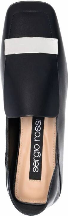 Sergio Rossi sr1 square-toe collapsible-heel loafers Black