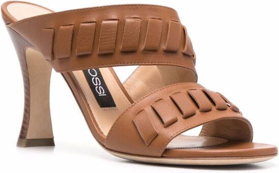 Sergio Rossi Tied-Up 90mm leather sandals Brown