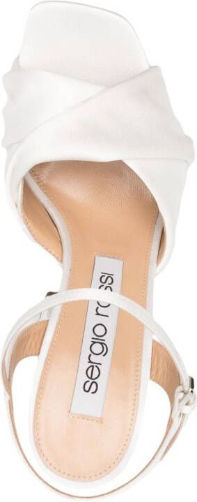 Sergio Rossi twist-detail 140mm leather sandals White