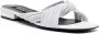 Sergio Rossi twisted leather flat sandals White - Thumbnail 2