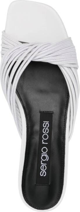 Sergio Rossi twisted leather flat sandals White