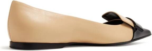 Sergio Rossi two-tone leather ballerina shoes Neutrals