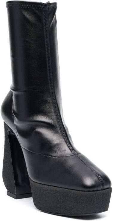 Si Rossi 125mm platform ankle boots Black