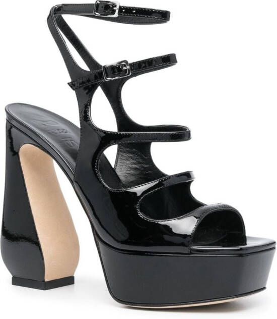 Si Rossi 130mm sculpted-heel platform sandals Black