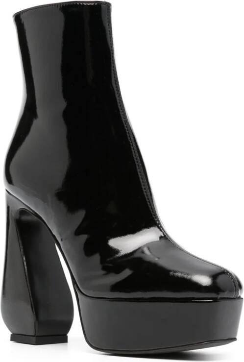 Si Rossi 140mm patent-finish leather boots Black