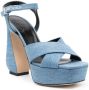 Si Rossi 47mm sculpted-heel denim sandals Blue - Thumbnail 2