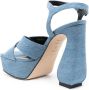 Si Rossi 47mm sculpted-heel denim sandals Blue - Thumbnail 3