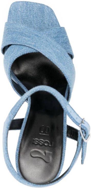 Si Rossi 47mm sculpted-heel denim sandals Blue