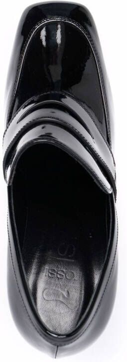 Si Rossi 85mm sculpted patent-leather loafers Black