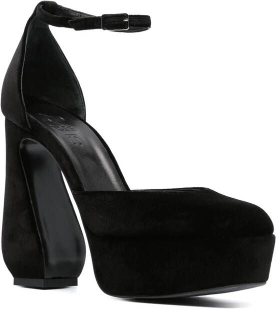 Si Rossi 85mm velvet-finish sculpted-heel pumps Black
