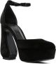Si Rossi 85mm velvet-finish sculpted-heel pumps Black - Thumbnail 2