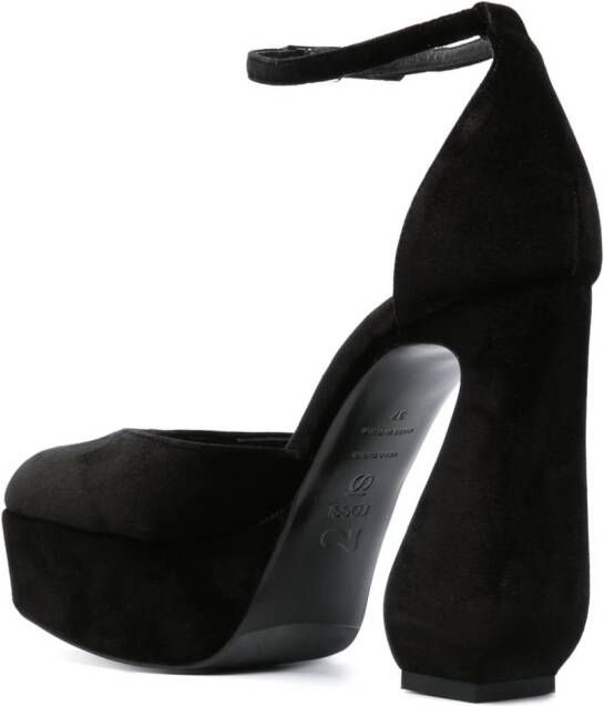 Si Rossi 85mm velvet-finish sculpted-heel pumps Black