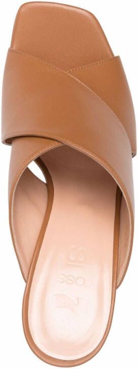 Si Rossi 90mm platform leather mules Brown