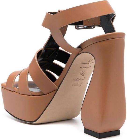 Si Rossi caged 125mm leather sandals Brown