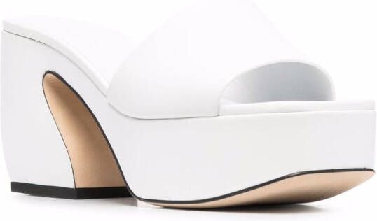 Si Rossi chunky-platform mules White