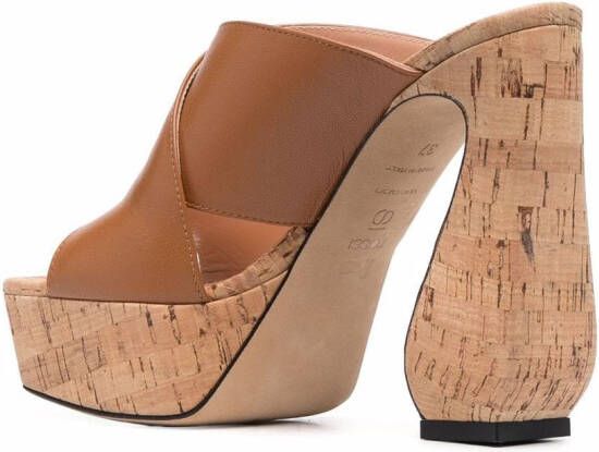 Si Rossi cork platform open-toe sandals Brown