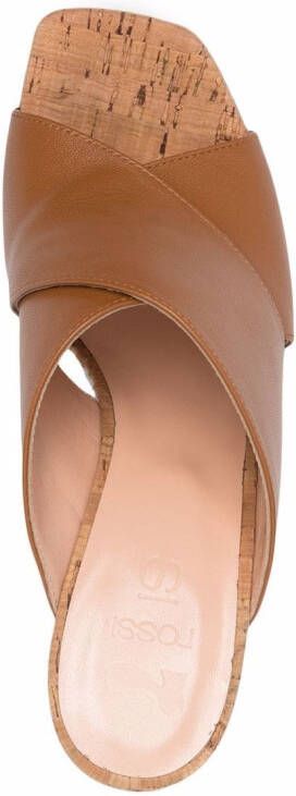 Si Rossi cork platform open-toe sandals Brown