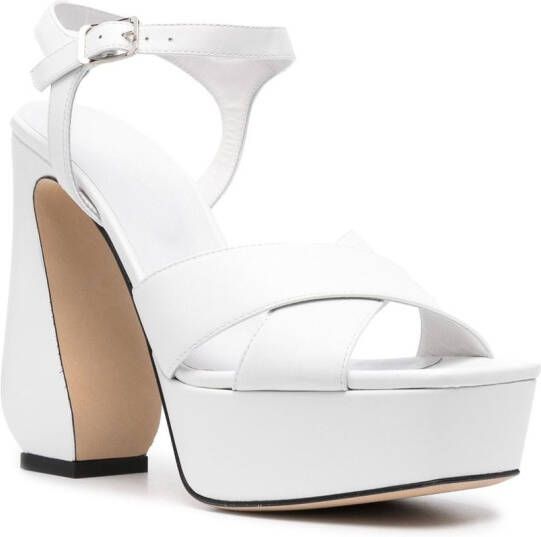 Si Rossi platform sculpted-heel sandals White