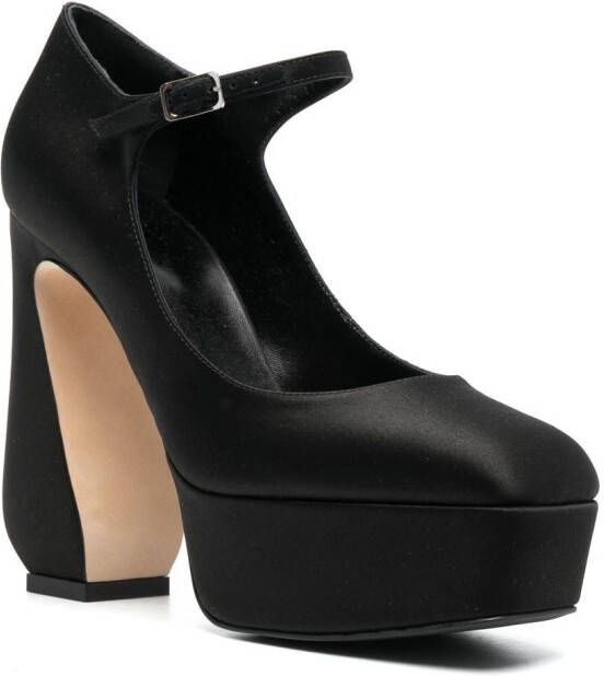 Si Rossi sculpted-heel Mary Jane pumps Black