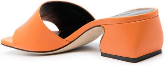 Si Rossi single-strap leather mules Orange