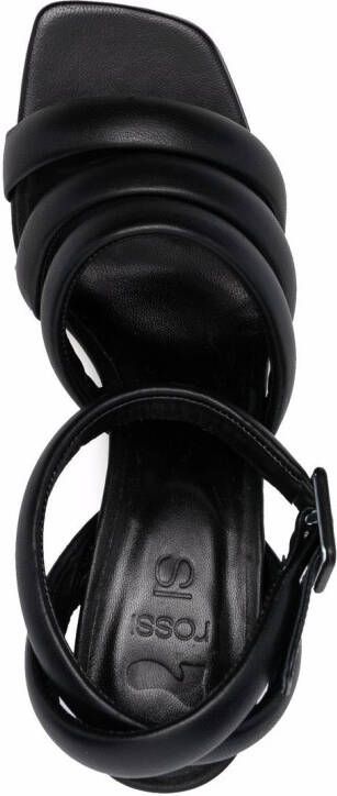 Si Rossi triple-strap leather sandals Black