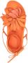 Silvia Tcherassi Idania floral-appliqué leather sandals Orange - Thumbnail 4