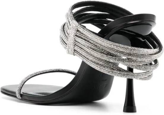 Simkhai Infinity 90mm crystal-embellished leather sandals Black