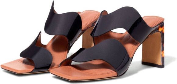 Simkhai leather open toe mules Black
