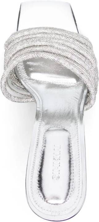 Simkhai Lena 105mm crystal-embellished mules Silver