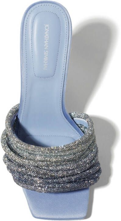 Simkhai Lena crystal-embellished mules Blue