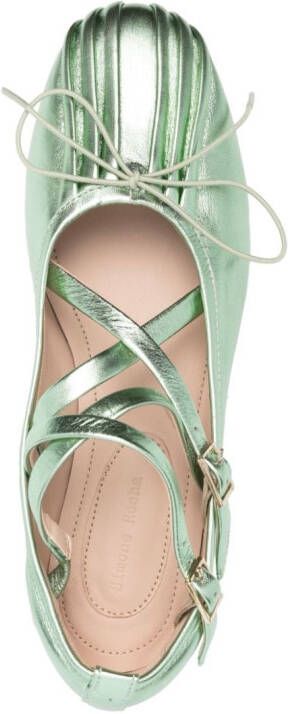 Simone Rocha Criss-Cross ballerina shoes Green