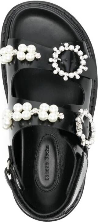 Simone Rocha crystal-embellished leather sandals Black