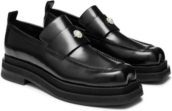 Simone Rocha Heart-toe leather loafers Black
