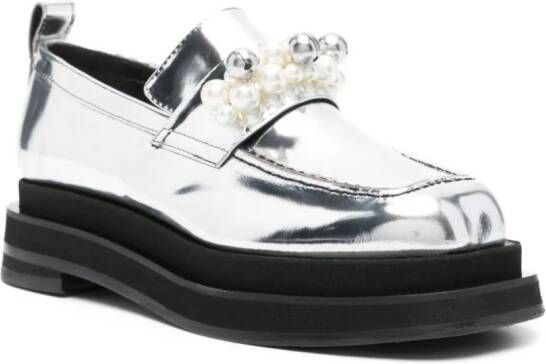 Simone Rocha Heart Toe Platform loafers Silver
